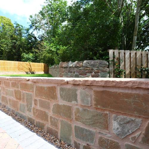 Boundary wall stone cladding