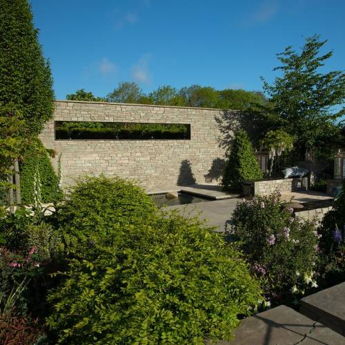 Green cladding garden wall